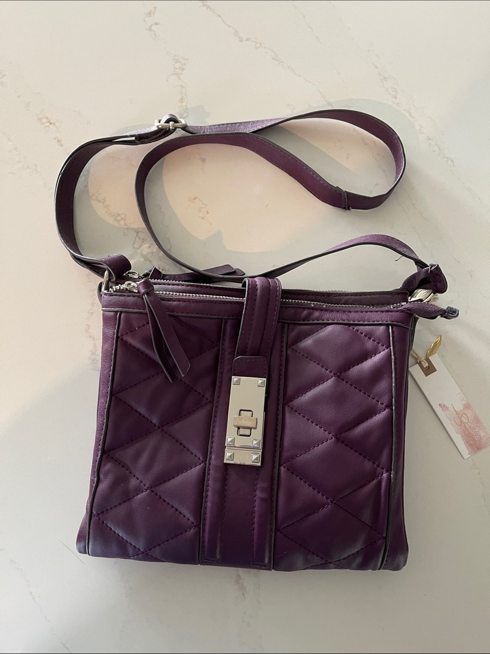 Jessica Simpson Quilted Crossbody in Plum